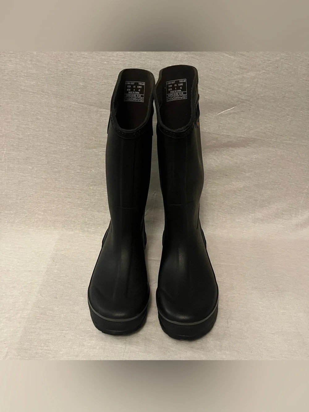Bogs Black Waterproof Tall Pull-On Rain Boots with Easy Handles